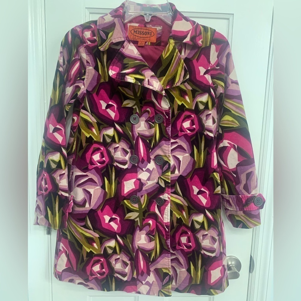 Missoni, kids, velvet feeling, floral, pea coat in Size L